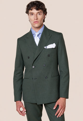 Abito Uomo Doppiopetto con Revers a Lancia|Colore:Verde