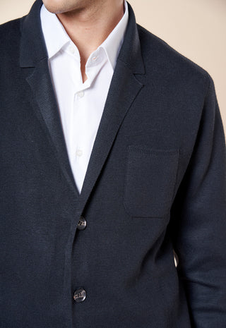 Giacca in Maglia Uomo Bottoni e Tasche Applicate|Colore:Black