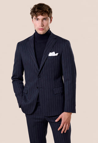 Abito Uomo Completo Gessato con Giacca Due Bottoni|Colore:Blu