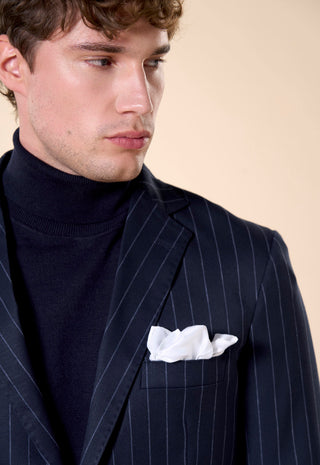 Abito Uomo Completo Gessato con Giacca Due Bottoni|Colore:Blu