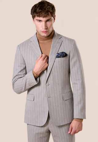 Abito Uomo Completo Gessato con Giacca Due Bottoni|Colore:Fango