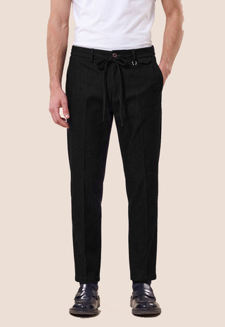 Pantalaccio Uomo con Coulisse e Gamba Affusolata|Colore:Nero