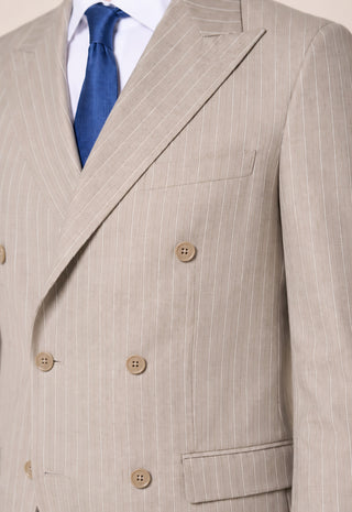 Abito Doppiopetto Gessato|Colore:Beige
