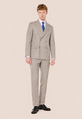 Abito Doppiopetto Gessato|Colore:Beige