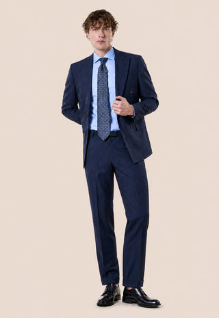 Abito Doppiopetto Gessato|Colore:Blu