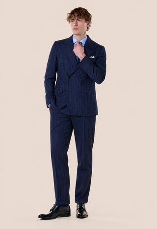 Abito Doppiopetto Gessato|Colore:Blu