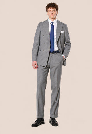 Abito Doppiopetto Gessato|Colore:Grigio