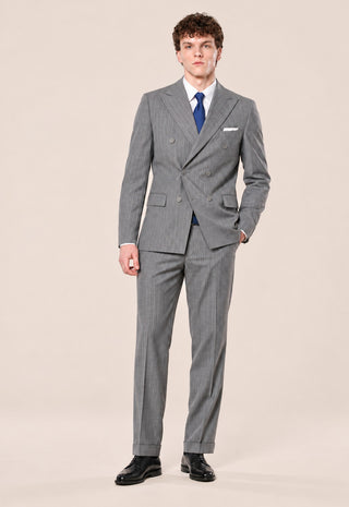 Abito Doppiopetto Gessato|Colore:Grigio