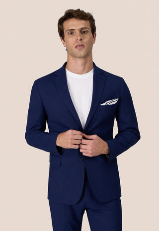 Abito Classico Monopetto in Lana Pettinata|Colore:Blu