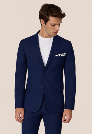 Abito Classico Monopetto in Lana Pettinata|Colore:Blu