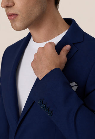 Abito Classico Monopetto in Lana Pettinata|Colore:Blu