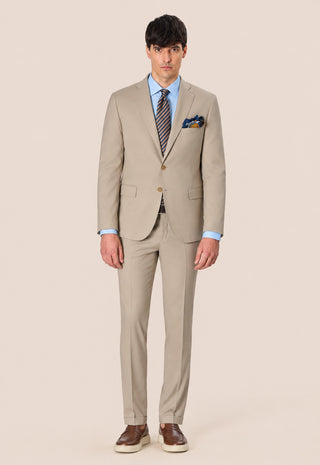 Abito Classico Monopetto in Lana Pettinata|Colore:Beige
