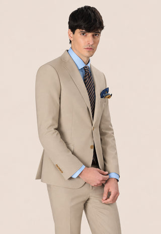 Abito Classico Monopetto in Lana Pettinata|Colore:Beige