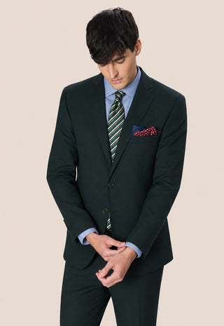 Abito Classico Monopetto in Lana Pettinata|Colore:Verde