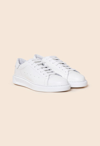 Sneakers Uomo Minimal con Lacci e Suola Bassa|Colore:Bianco