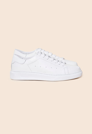 Sneakers Uomo Minimal con Lacci e Suola Bassa|Colore:Bianco