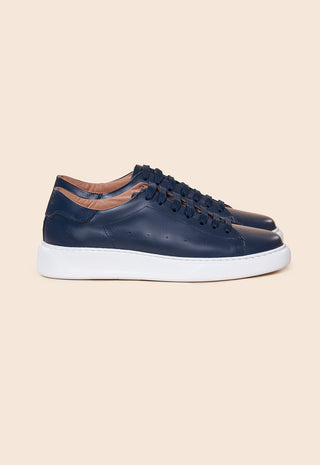 Sneakers Uomo Minimal con Lacci e Suola Bassa|Colore:Blu