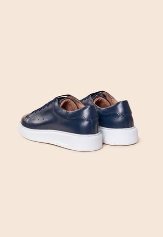 Sneakers Uomo Minimal con Lacci e Suola Bassa|Colore:Blu