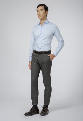 Camicia Uomo Twill Regular Fit con Collo Classico|Colore:Celeste 1