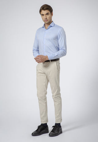 Camicia Uomo Twill Regular Fit con Collo Classico|Colore:Azzurro