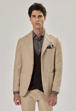 Giacca Tasche a Toppe|Colore:Beige white