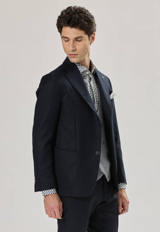 Giacca Tasche a Toppe|Colore:Blu scuro