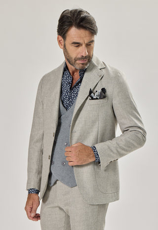 Giacca Tasche a Toppe|Colore:Perla white