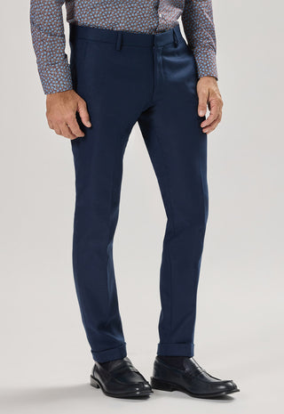 Pantalone Classico con Risvolto|Colore:Blu