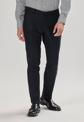 Pantalone Classico con Risvolto|Colore:Blu scuro