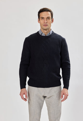Girocollo con Trecce|Colore:Blu notte