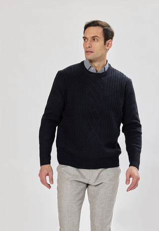 Girocollo con Trecce|Colore:Blu notte
