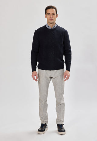 Girocollo con Trecce|Colore:Blu notte