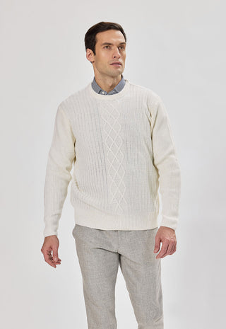 Girocollo con Trecce|Colore:Panna