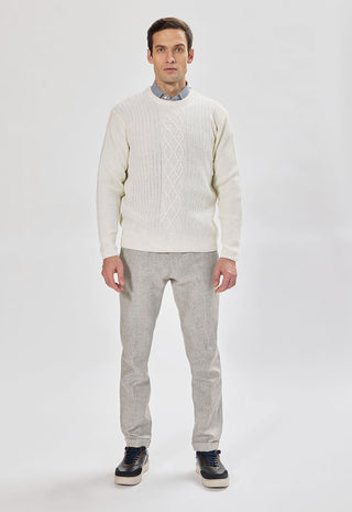Girocollo con Trecce|Colore:Panna