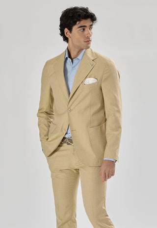 Giacca Monopetto Tasche a Toppe|Colore:Beige
