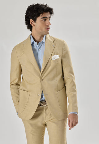 Giacca Monopetto Tasche a Toppe|Colore:Beige
