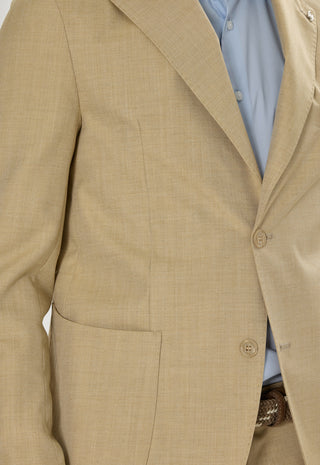 Giacca Monopetto Tasche a Toppe|Colore:Beige