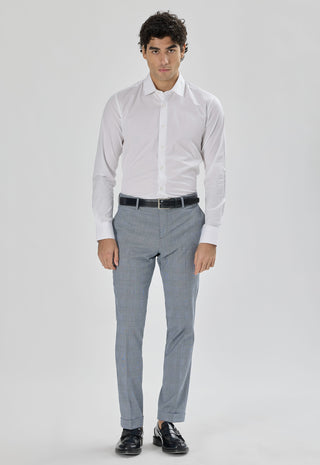 Camicia Uomo in Twill Slim Fit con Collo Classico|Colore:Bianco