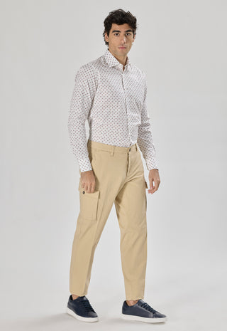 Camicia Fantasia Foglia Slim Fit