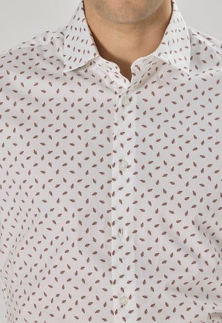 Camicia Fantasia Foglia Slim Fit