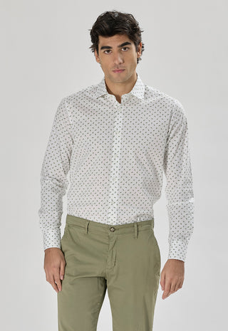 Camicia Fantasia Foglia Slim Fit