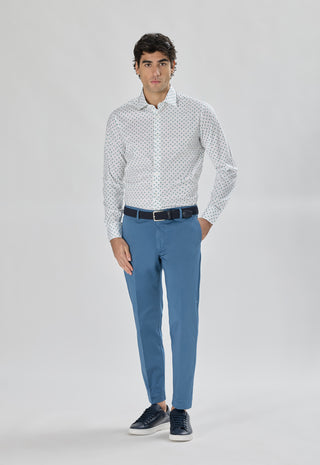Camicia Fantasia Foglia Slim Fit