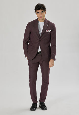 Giacca Tasche a Toppe Misto Lino|Colore:Bordeaux