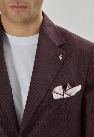 Giacca Tasche a Toppe Misto Lino|Colore:Bordeaux
