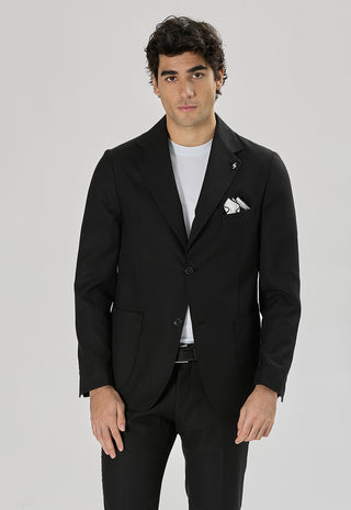 Giacca Tasche a Toppe Misto Lino|Colore:Nero