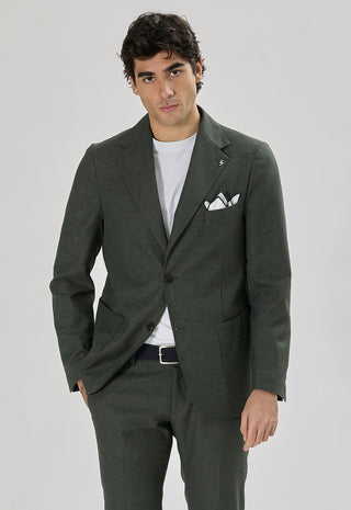 Giacca Tasche a Toppe Misto Lino|Colore:Verde
