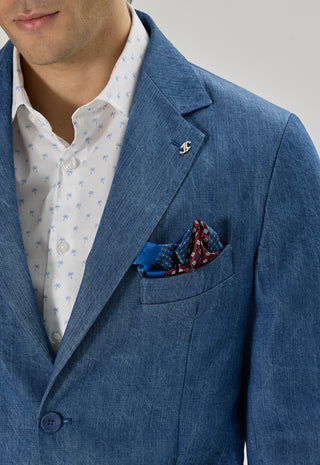 Giacca Sartoriale Tasche a Toppe Denim|Colore:Blu chiaro