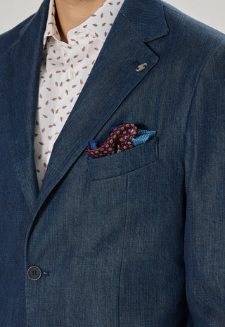 Giacca Sartoriale Tasche a Toppe Denim|Colore:Blu