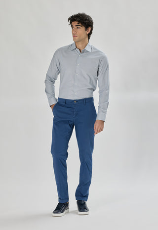 Pantalone Chino in Cotone Stretch|Colore:Indaco