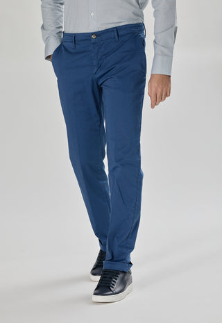 Pantalone Chino in Cotone Stretch|Colore:Indaco